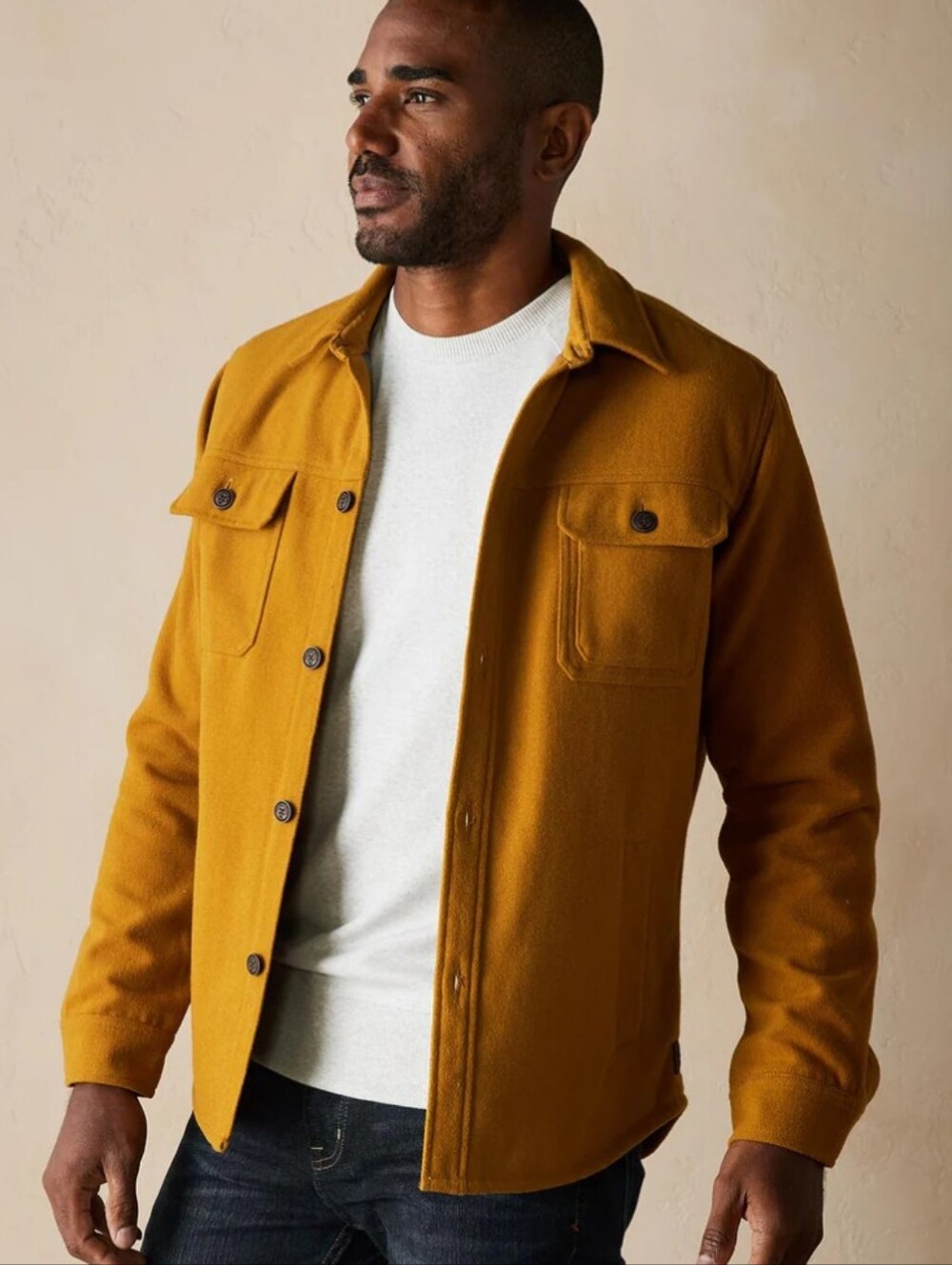 The Normal Brand Brightside Flannel Lined Workwear Jacket Size L Gold